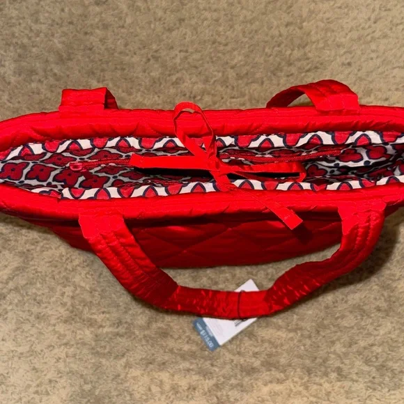 Vera Bradley Small North South Tote-Goji Berry Red - Picture 11 of 13